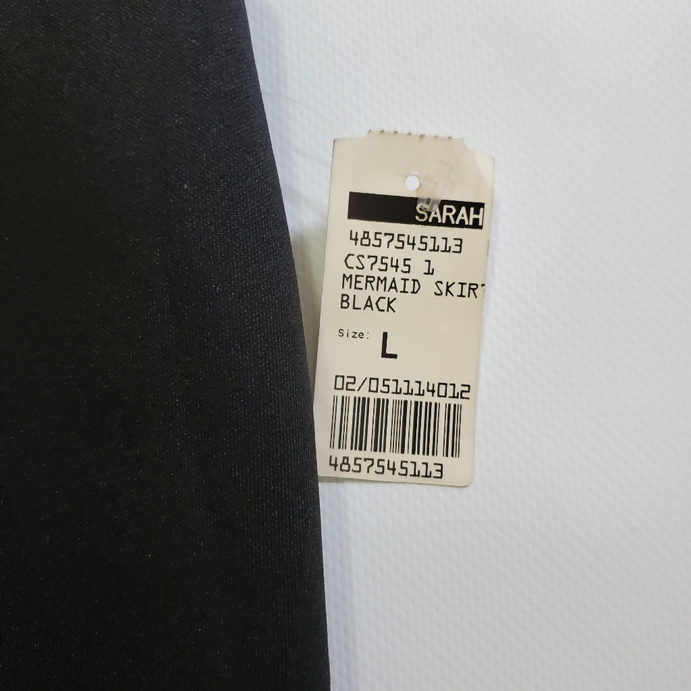 7624 * Mermaid Flounce Midi Skirt Black Size L NWT - Picture 5 of 8